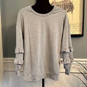NWOT TwentyTen Pullover Sweatshirt with ruffle sleeve